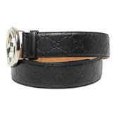 グッチ グッチシマ ベルト サイズ:95 38 411924 ブラック レザー メンズ GUCCI 【中古】